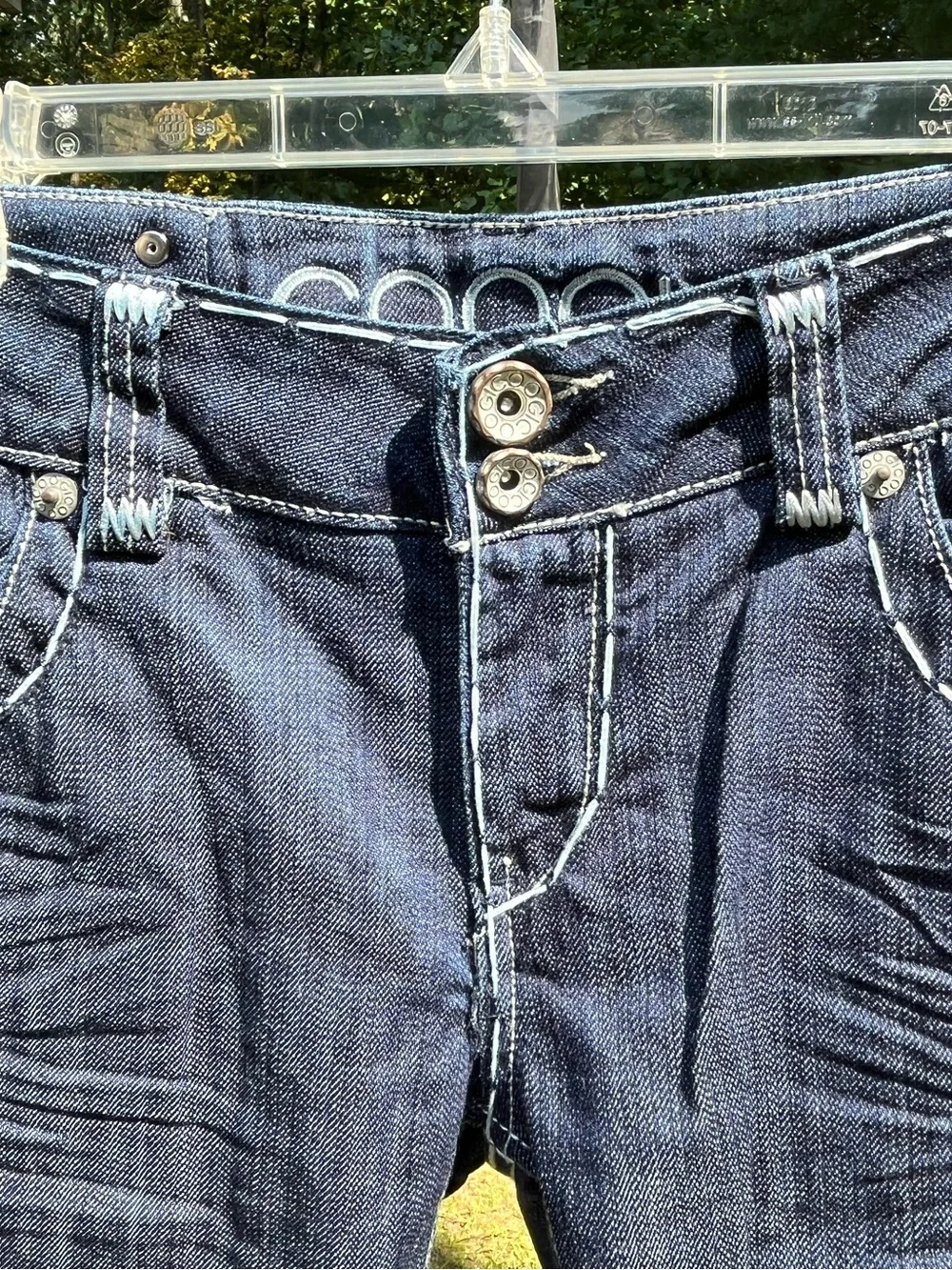 Y2K Coogi Australia Low-Rise Bermuda Denim Shorts Juniors Size 11/12 Streetwear